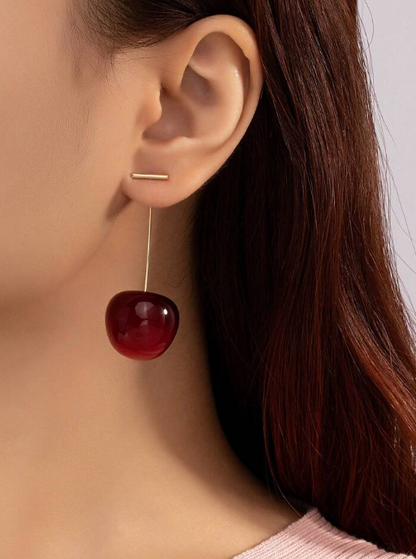 ARETES 🍒 CHERRY | BAÑO EN ORO DE 18K + Caja De Regalo