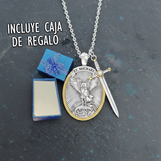 COLLAR DE PROTECCION SAN MIGUEL ARCANGEL + CAJA REGALO