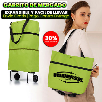 Carro De Compras / Mercado Ruedas Expandible