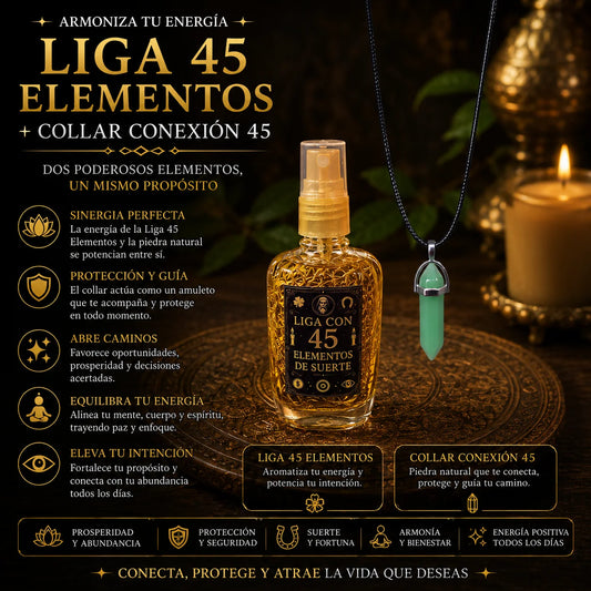 Perfume Liga De 45 Elementos + Collar Conexión 45