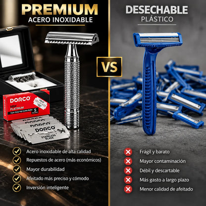 Maquina De Afeitar Premium Clásica 🧔+ Repuestos Dorco GRATIS