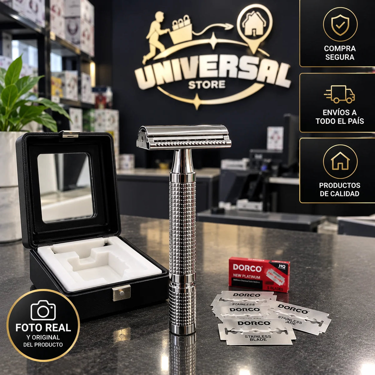 Maquina De Afeitar Premium Clásica 🧔+ Repuestos Dorco GRATIS