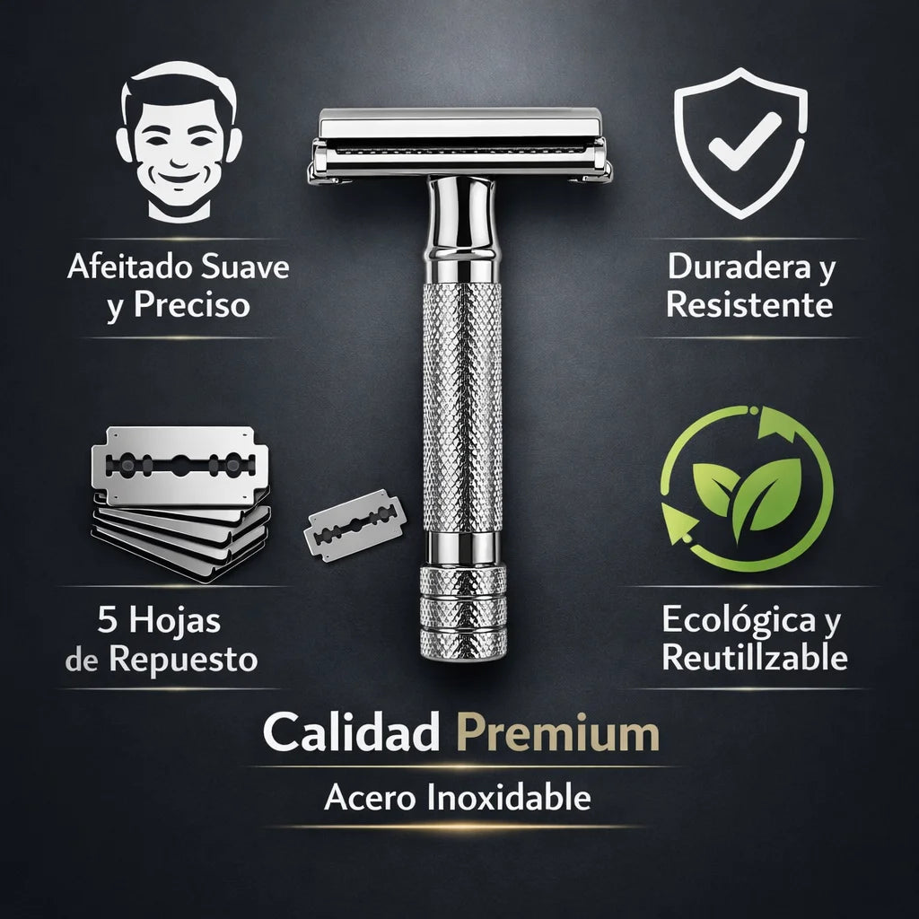 Maquina De Afeitar Premium Clásica 🧔+ Repuestos Dorco GRATIS