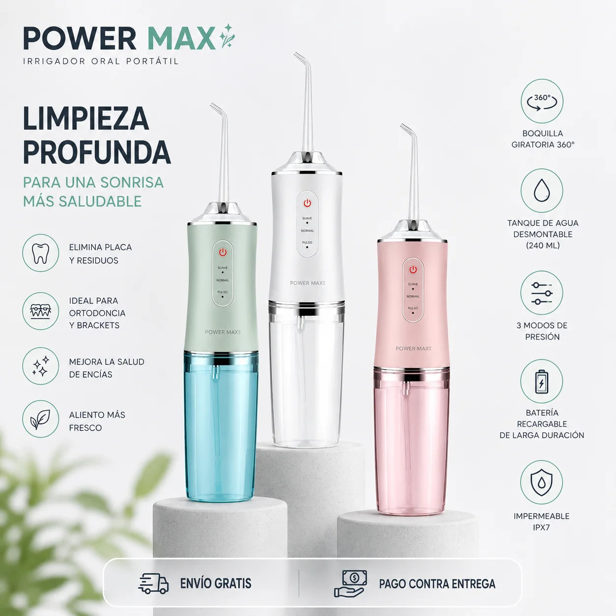 POWER MAX™ Irrigador Oral Portátil + Kit De Boquillas Gratis