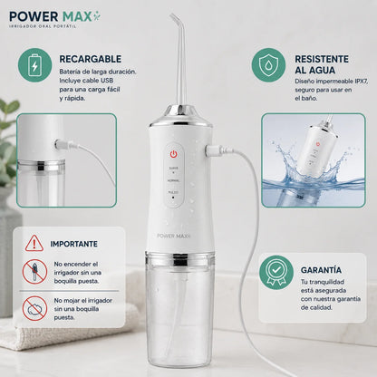 POWER MAX™ Irrigador Oral Portátil + Kit De Boquillas Gratis