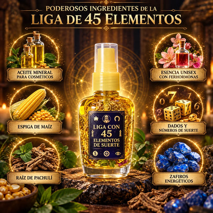 Perfume Liga 45 Elementos De La Suerte + Oración