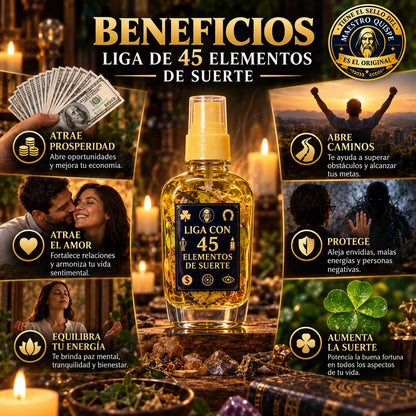 Perfume Liga 45 Elementos De La Suerte + Oración
