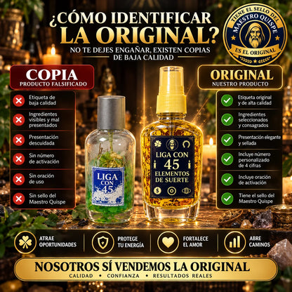 Perfume Liga 45 Elementos De La Suerte + Oración