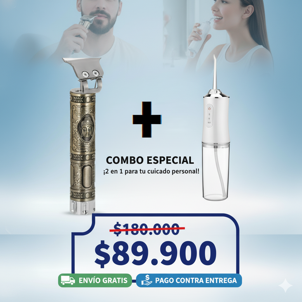 IRRIGADOR ORAL POWER MAX + BARBERA PATILLERA BUDA RECARGABLE