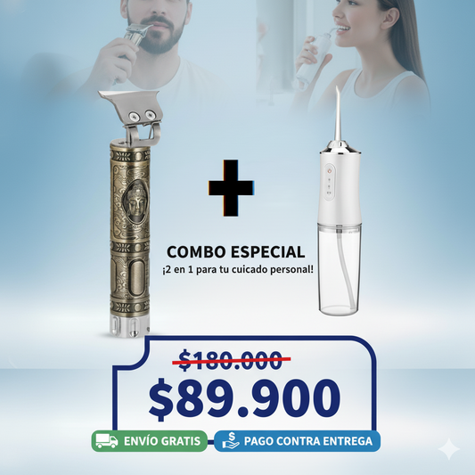IRRIGADOR ORAL POWER MAX + BARBERA PATILLERA BUDA RECARGABLE