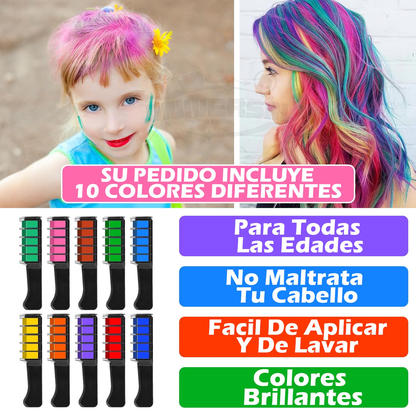 PEINE DAZZLING COLORS PARA CABELLO 🎨10 COLORES