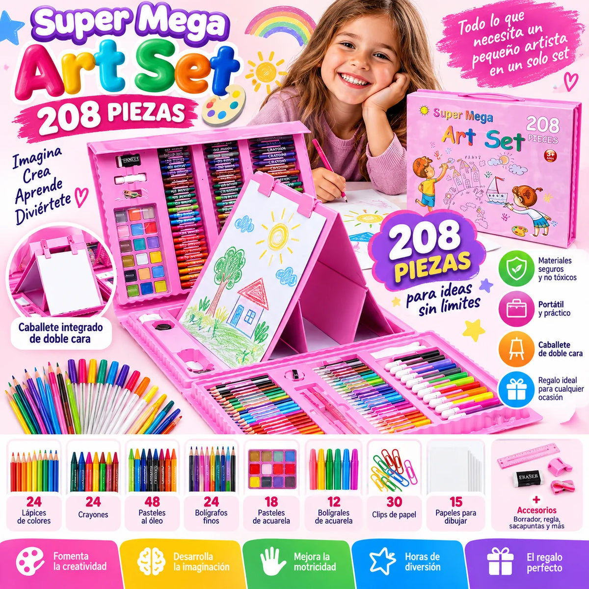 Kit De Arte Para Niños De 208 PCS
