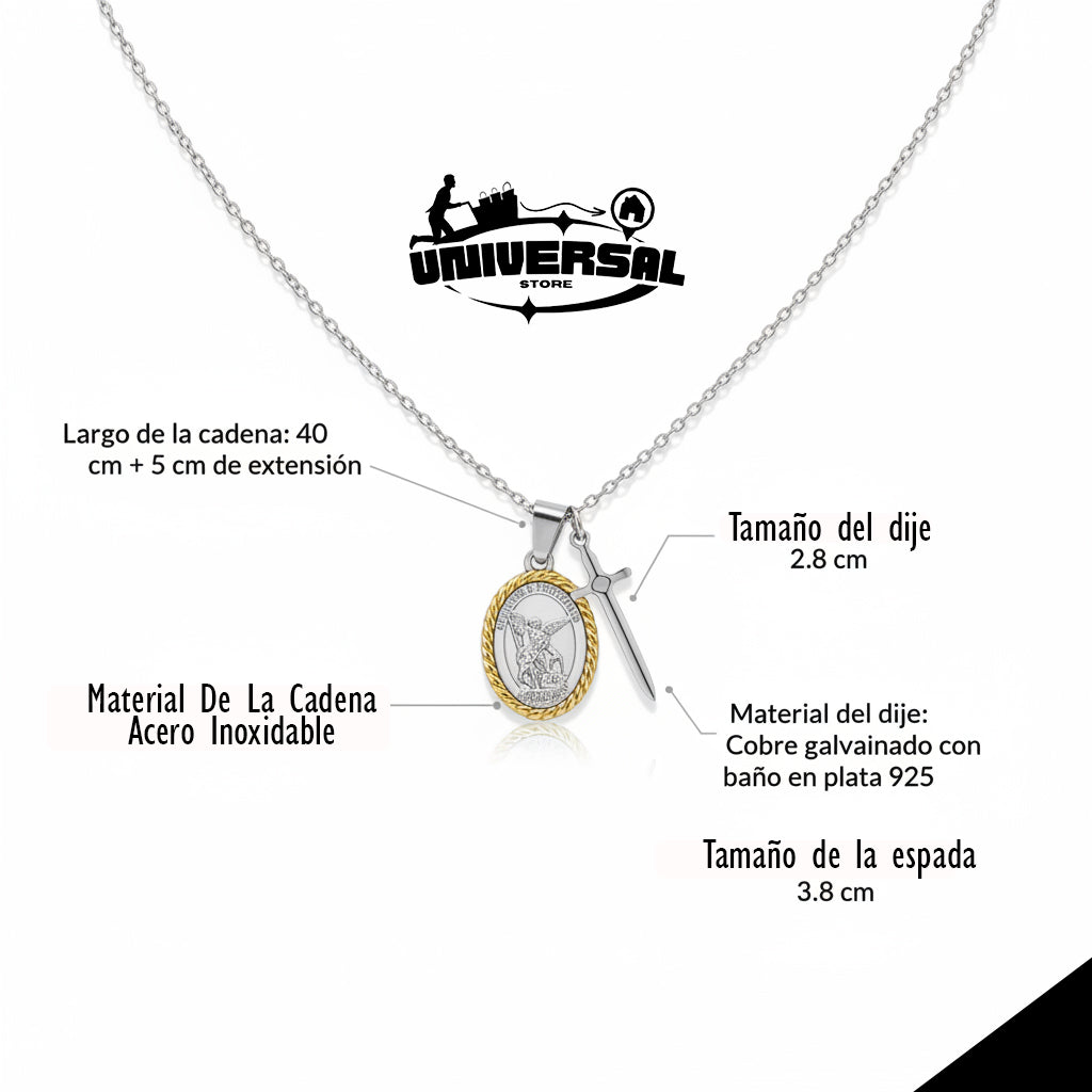 COLLAR DE PROTECCION SAN MIGUEL ARCANGEL + CAJA REGALO